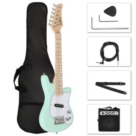 [Do Not Sell on Amazon] Glarry 30in Maple Fingerboard Mini Electric Guitar Kit with 5W Amplifier Bag String Shoulder Strap Plectrum Cord Wrench T