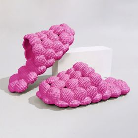 Women's Solid Ultra Cushioned Bubble Slides; Bubble Slippers (Color: Rose Red, size: 7.5-8.5)