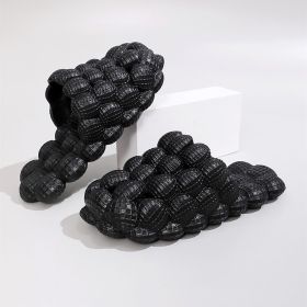 Women's Solid Ultra Cushioned Bubble Slides; Bubble Slippers (Color: Black, size: 10.5-11.5)