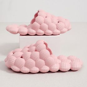 Women's Solid Ultra Cushioned Bubble Slides; Bubble Slippers (Color: Pink, size: 6-7)