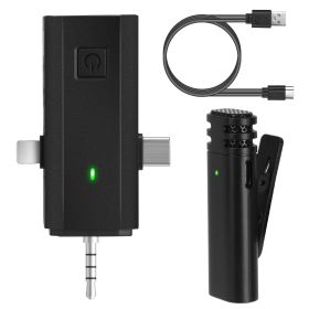 3 in 1 Wireless Clip On Microphone Omnidirectional Mic Noise Reduction Plug and Play (Type: Receiver with 1 Wireless Microphone)